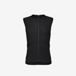 Ärmellose schwarze Radweste mit Reißverschluss vorne, Netzstruktur und figurbetontem Schnitt, abgebildet vor einem schlichten weißen Hintergrund.