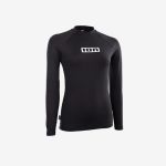 Schwarzer Rashguard mit langen Ärmeln und einem weißen ION-Logo auf der Brust.