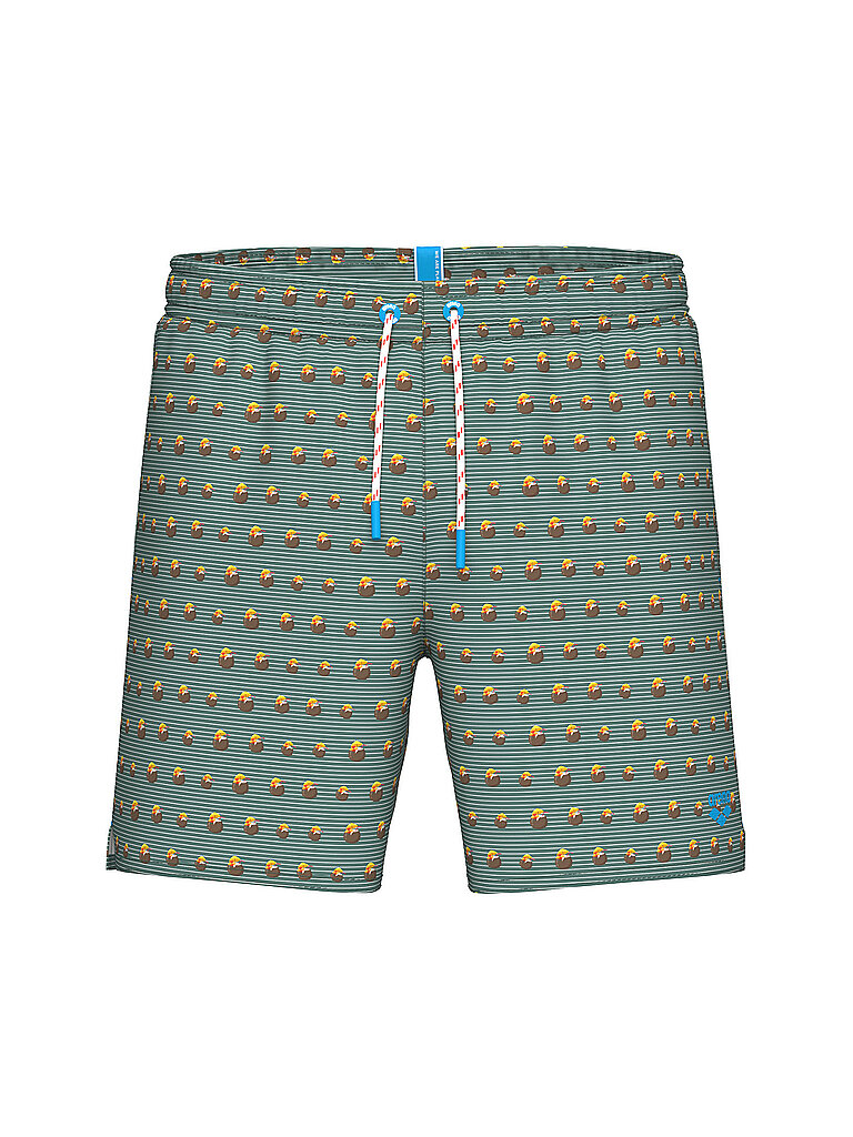 Herren Badeshorts Beach Boxer Allover dunkelgrün M M