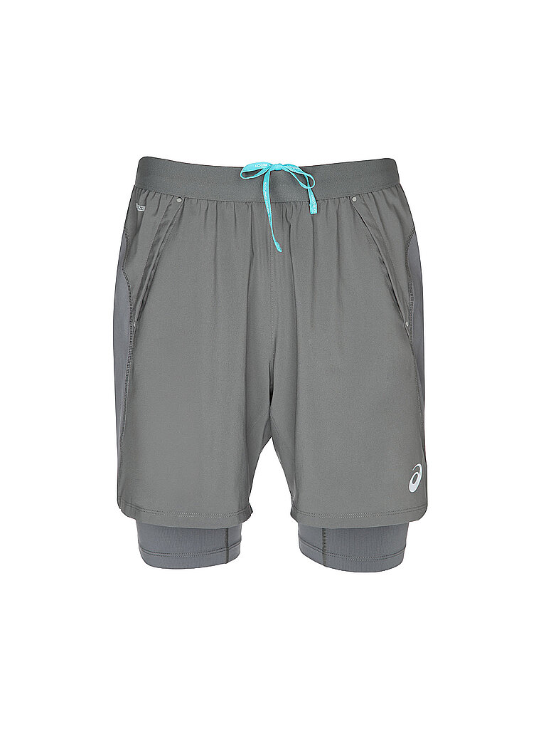 ASICS Herren Laufshort ROAD 2in1 7 grau | S
