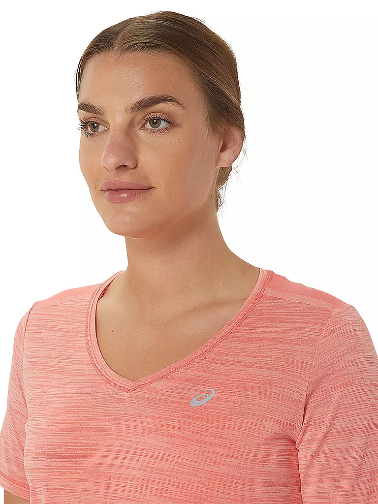 ASICS | Damen Laufshirt Race V-Neck SS Top | koralle