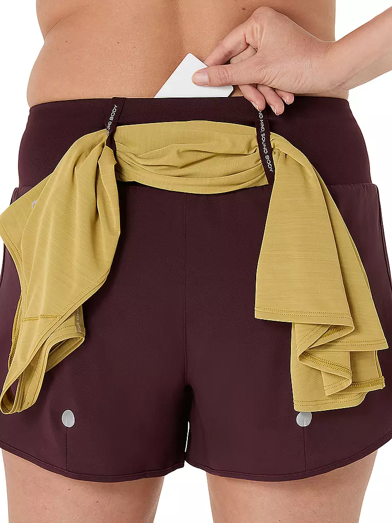ASICS | Damen Laufshort Road 3,5 in | dunkelrot
