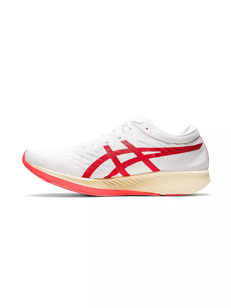 ASICS | Damen Wettkampf Laufschuhe Metaracer™ White/Sunrise Red | weiss