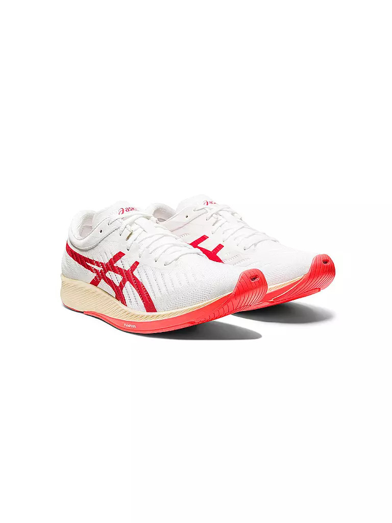 ASICS | Damen Wettkampf Laufschuhe Metaracer™ White/Sunrise Red | weiss