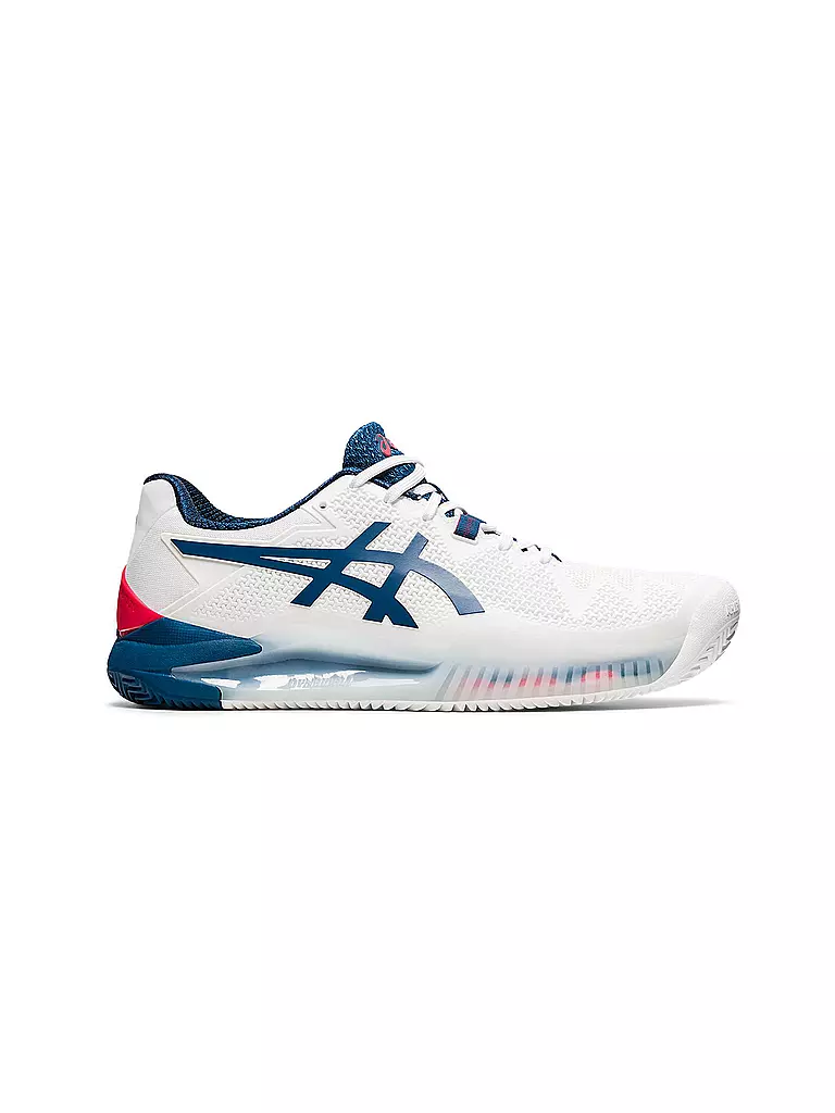 ASICS | Herren Tennisschuhe GEL-Resolution 8 Clay WHITE/MAKO BLUE | weiß