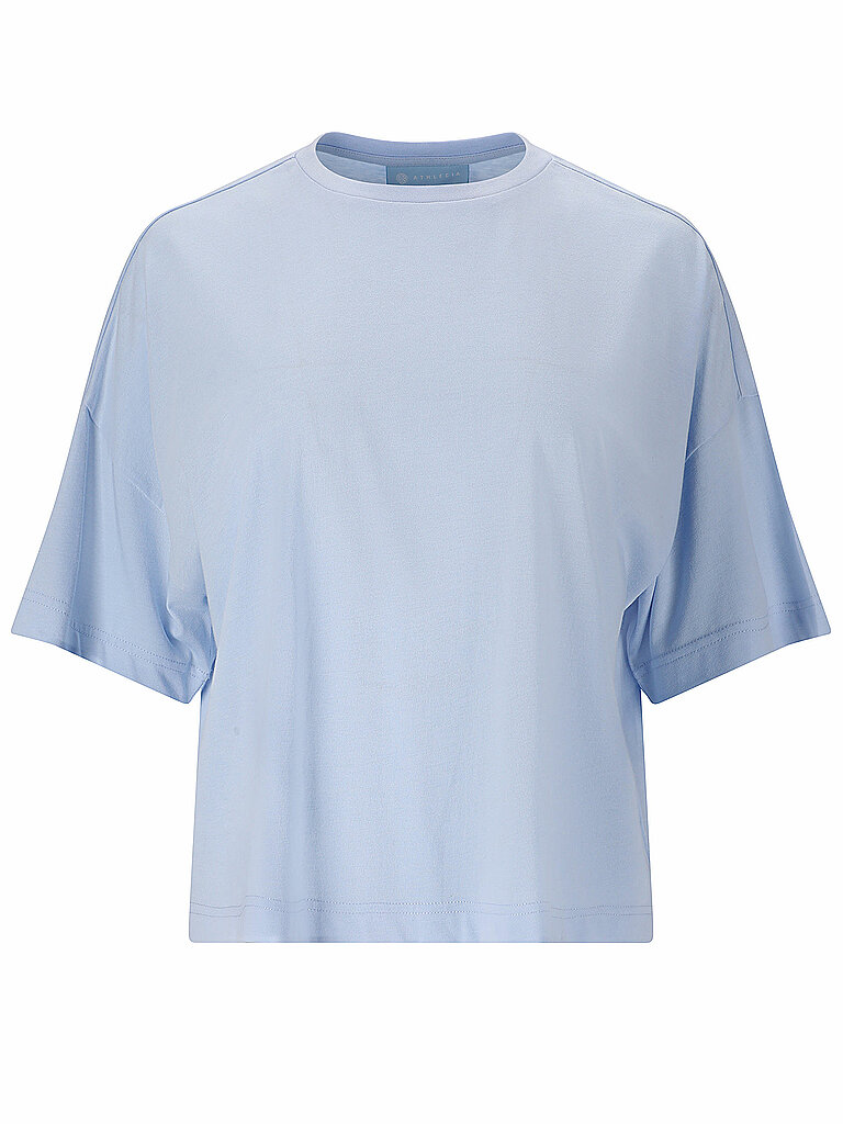 ATHLECIA Fitnessshirt Reynolds Rundhalsausschnitt Kurzarm Baumwolle-Polyester hellblau