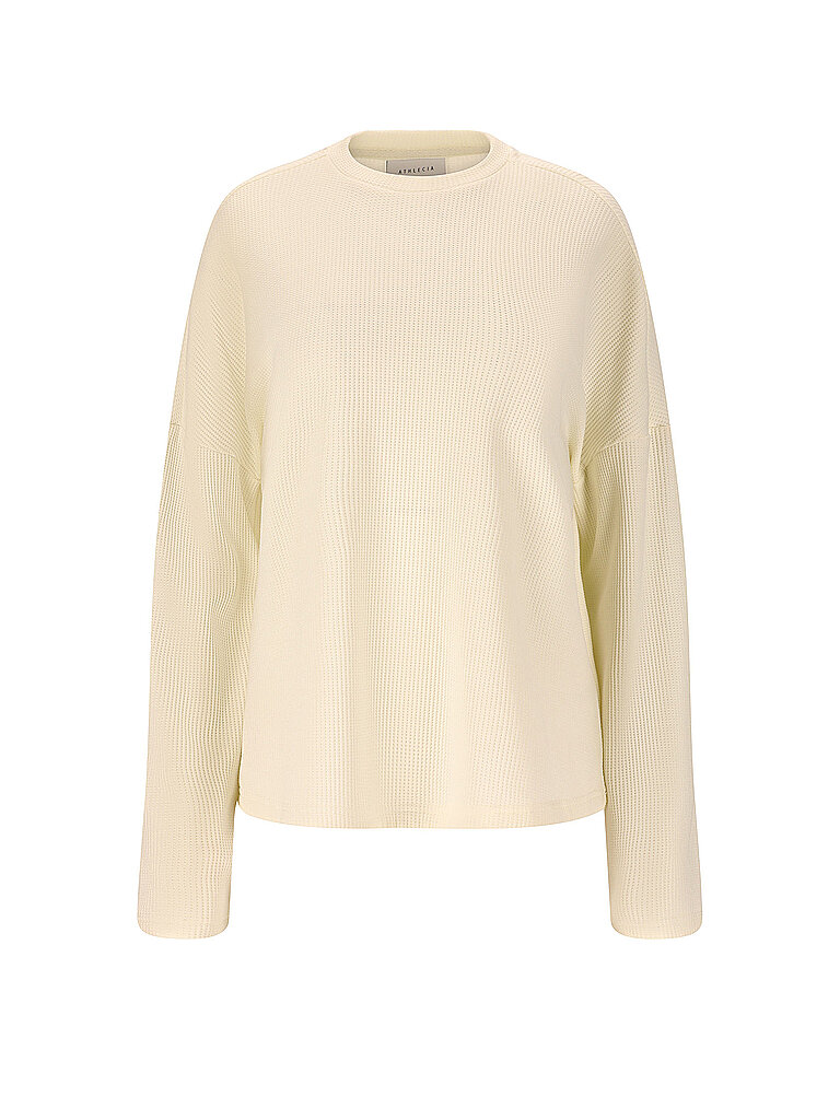 ATHLECIA Sweater Off-Shoulder Waffle Polyester-Rayon-Eslahtan Hellgrau