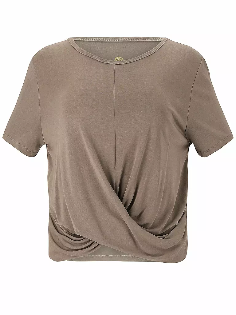ATHLECIA | Damen Fitnessshirt Diamy Cropped Tee | braun