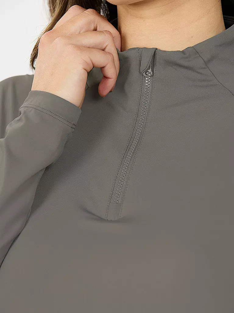 ATHLECIA | Damen Fitnessshirt Grina 1/2 Zip | olive
