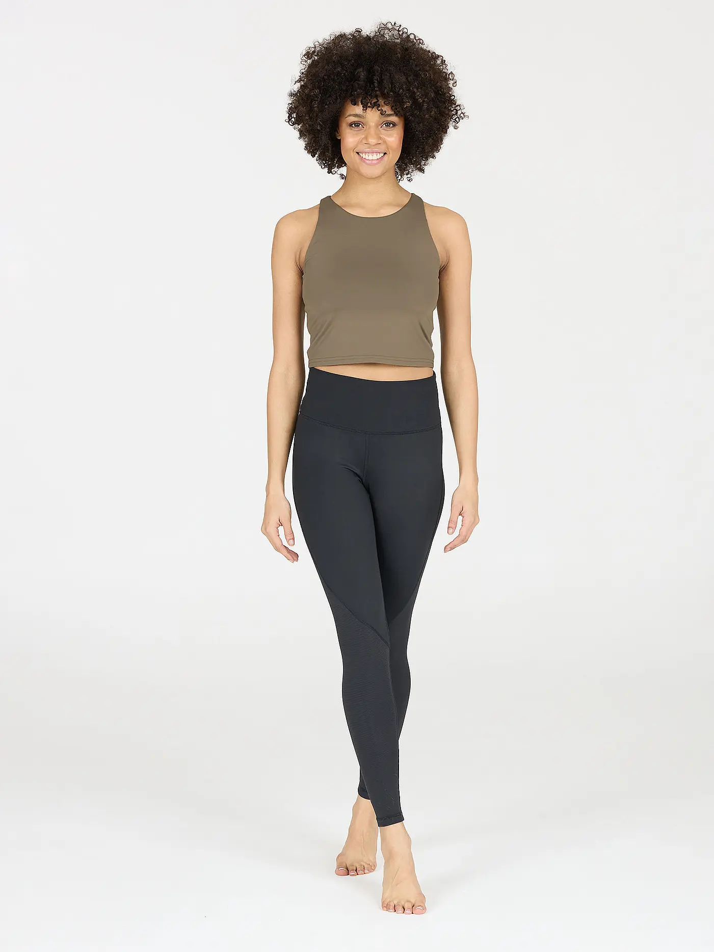ATHLECIA | Damen Fitnesstank Rihal Cropped | olive