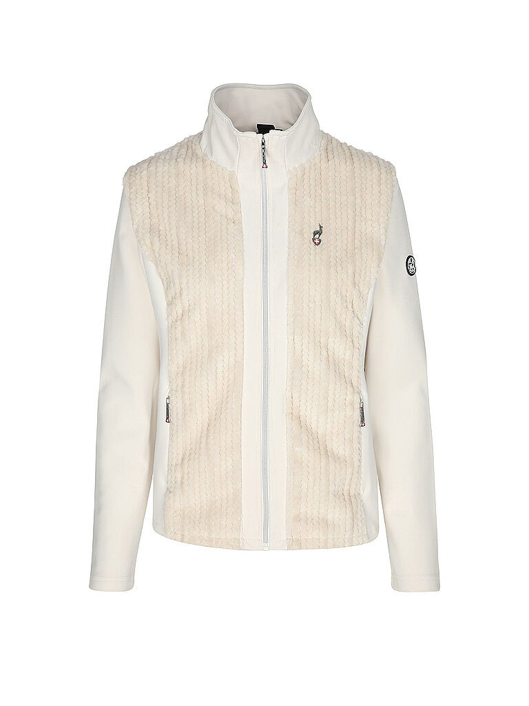 AULP Fleecejacke Stehkragen Langarm Polyester Elastan Beige