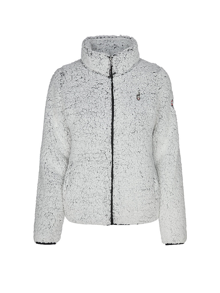 AULP Fleecejacke Teddyfleece Stehkragen Langarm Polyester Schwarz