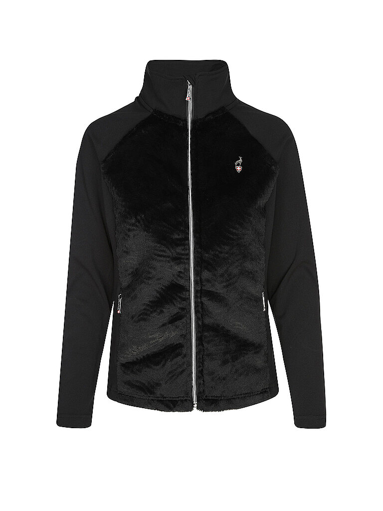 AULP Fleecejacke Stehkragen Fleece Schwarz