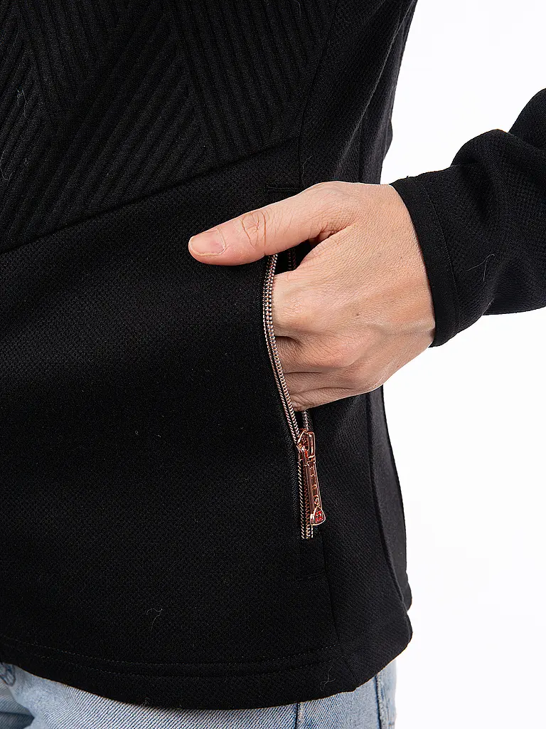 AULP | Damen Jacke Jacquard Knit | Schwarz