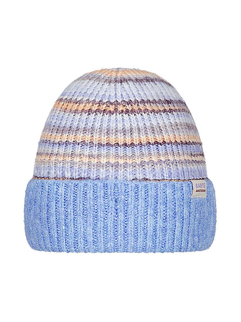 Barts Beanie Umschlag Streifen Recycled Polyester Hellblau