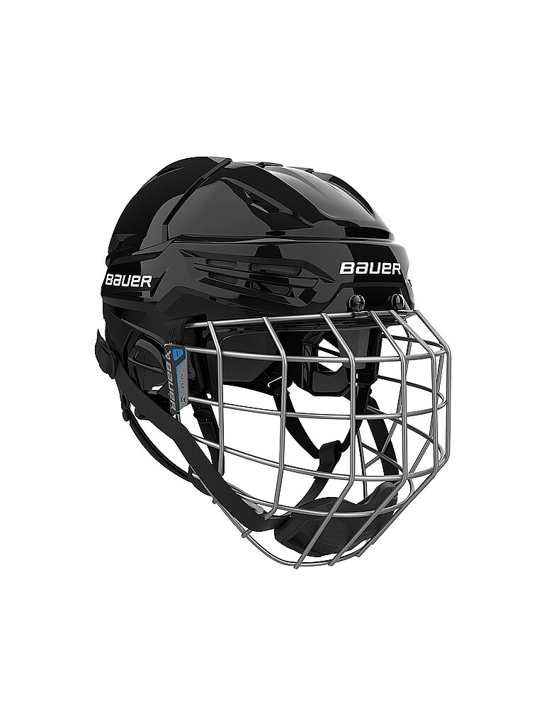 Herren Eishockeyhelm Re-Akt 55 inkl. Gitter schwarz 52-57CM M