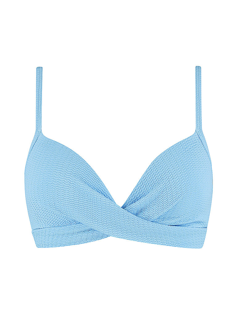 BEACHLIFE Bikinioberteil Cups Schulterträger Strukturierter Stoff Hellblau