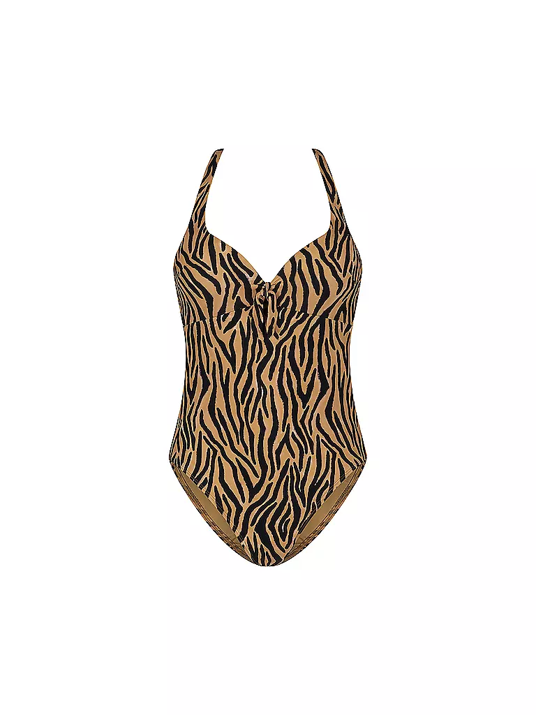 BEACHLIFE | Damen Badeanzug Zebra push-up | beige