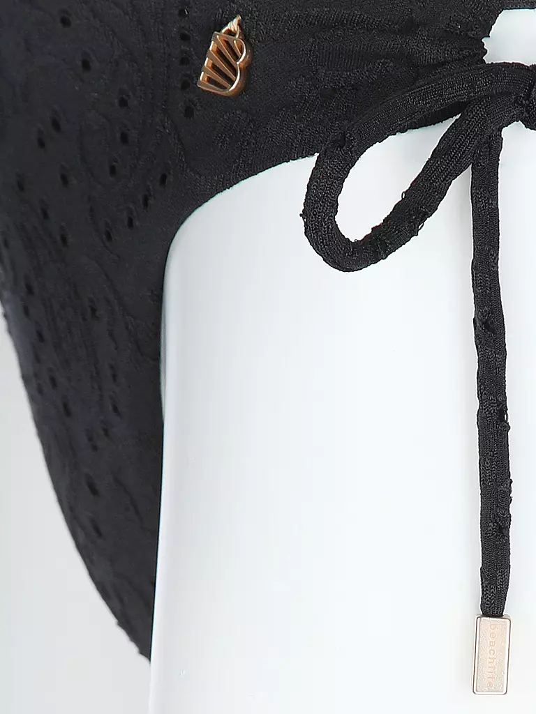 BEACHLIFE | Damen Bikinihose Black Embroidery | schwarz