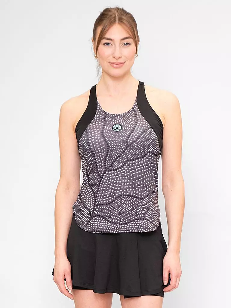 BIDI BADU | Damen Tennis Tanktop Protected Leafs | schwarz