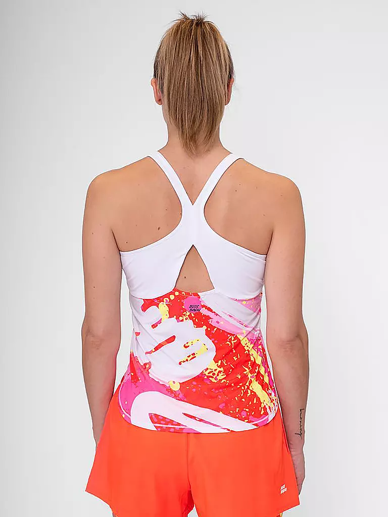 BIDI BADU | Damen Tennis Tanktop Wild Arts | weiss