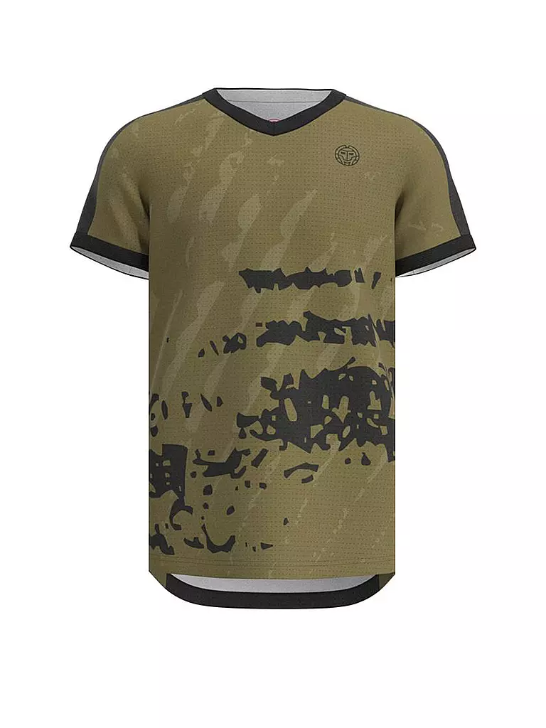 BIDI BADU | Herren Tennisshirt Pure Wild V-Neck Tee | olive