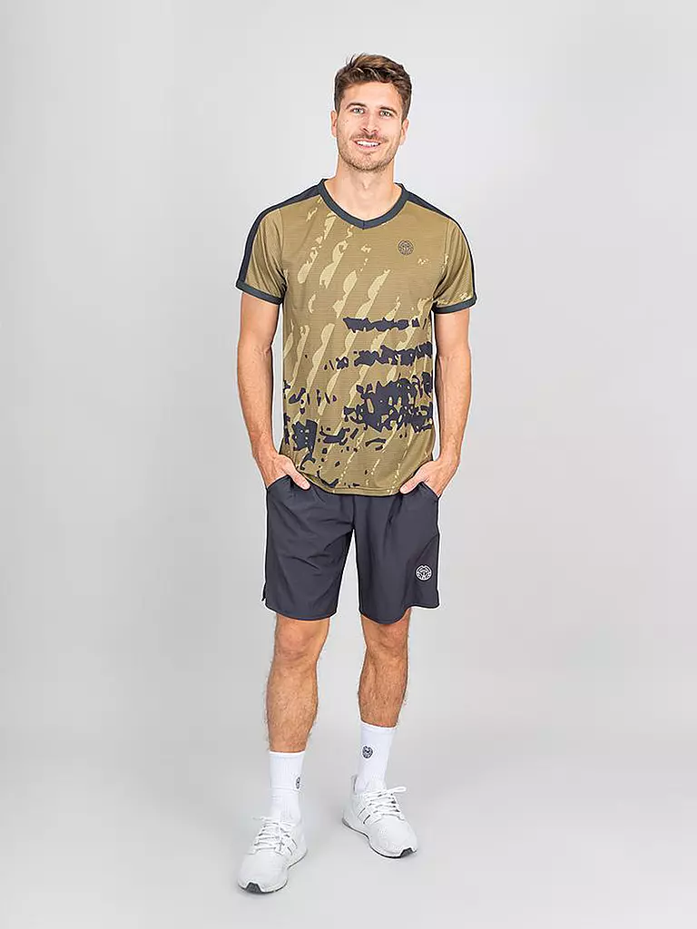 BIDI BADU | Herren Tennisshirt Pure Wild V-Neck Tee | olive