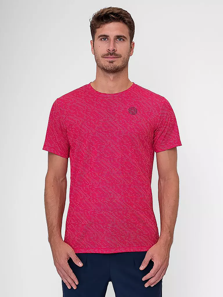 BIDI BADU | Herren Tennisshirt Wild Arts Crew Two Colored Tee | rot