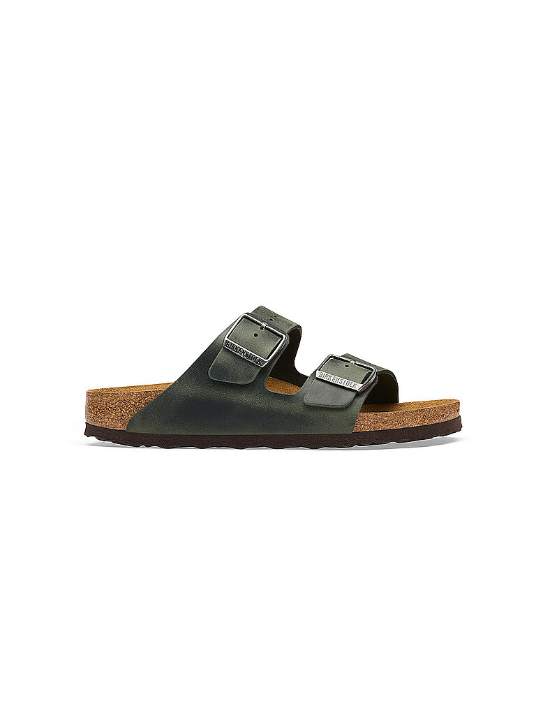 BIRKENSTOCK Herren Pantoletten Aizona Oiled Leather Regular/Wide olive | 42