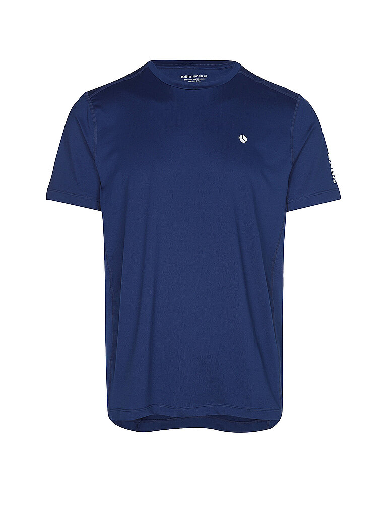 BJÖRN BORG T-Shirt Mesh Panel Recyceltes Polyester Blau