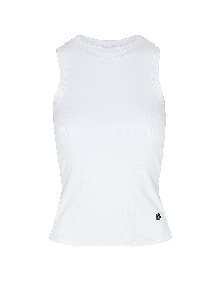 BJÖRN BORG Tennistank Ace Pocket Ribbed Polyamid-Stretch Weiss