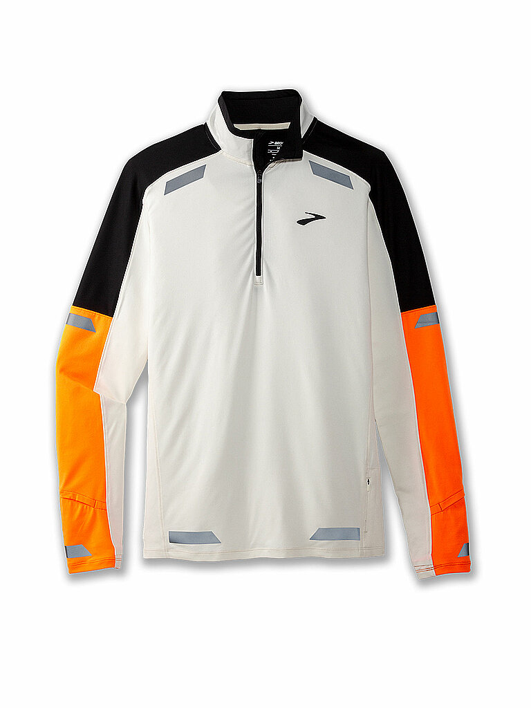 Brooks Laufshirt 1/2 Zip GO2TM Weiss