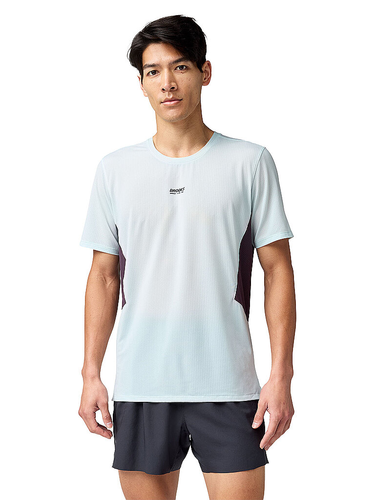 Brooks Laufshirt Hight Point Reflektierend Polyester Hellblau