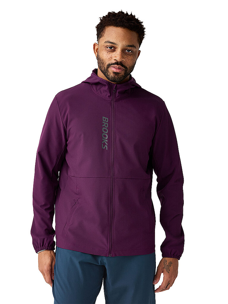 Brooks Jacke Wind- Und Wasserabweisend 4-Wege-Stretch Dunkelrot