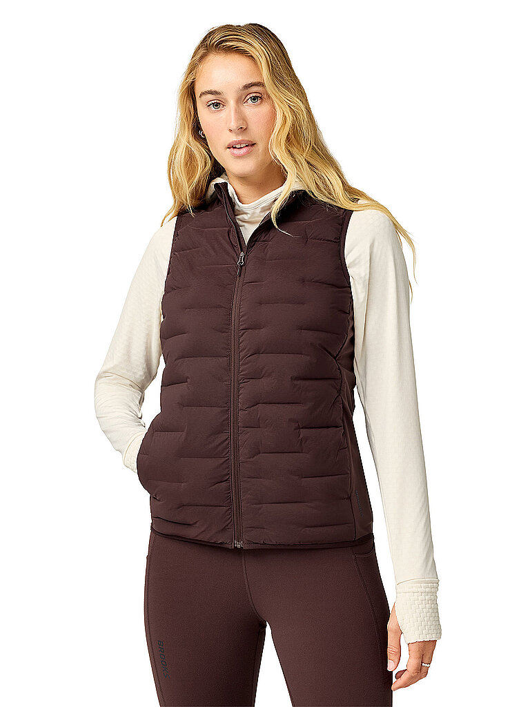 BROOKS Damen Laufweste Momentum Thermal dunkelrot | XS