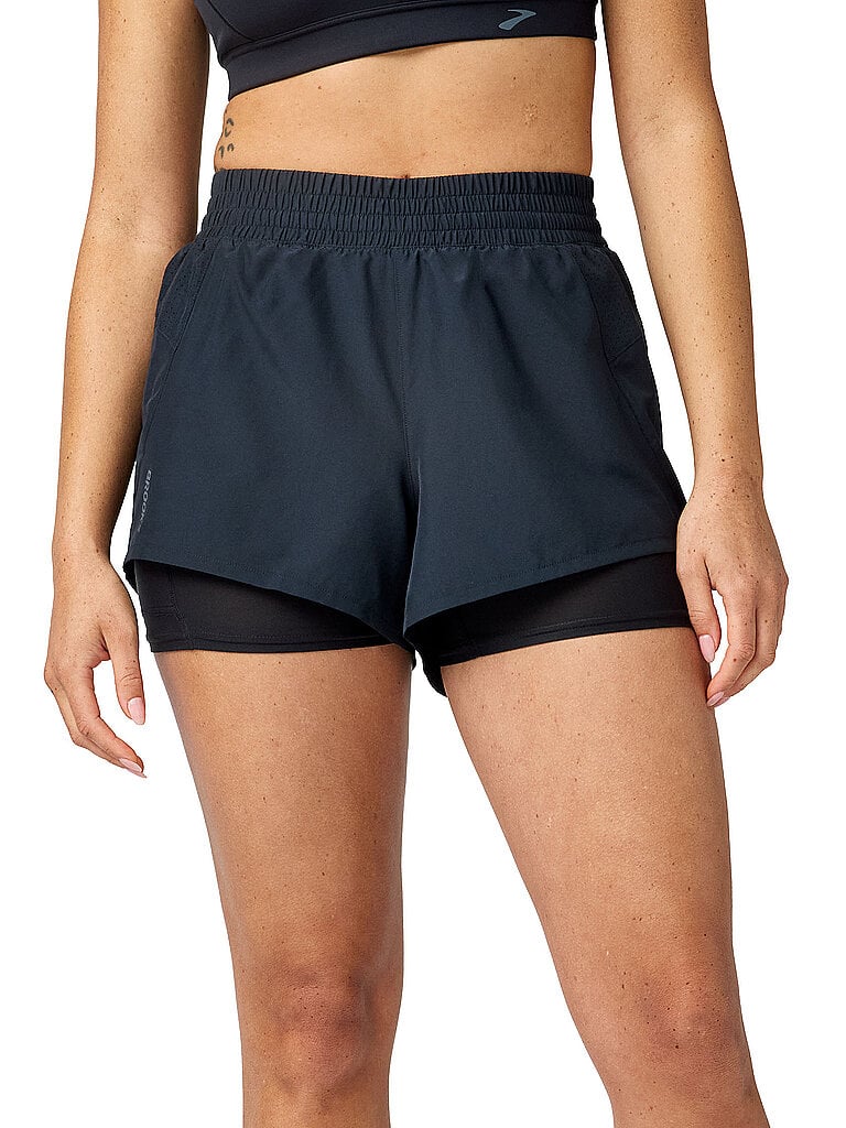 BROOKS Damen Laufshort Dash 2in1 schwarz | XS