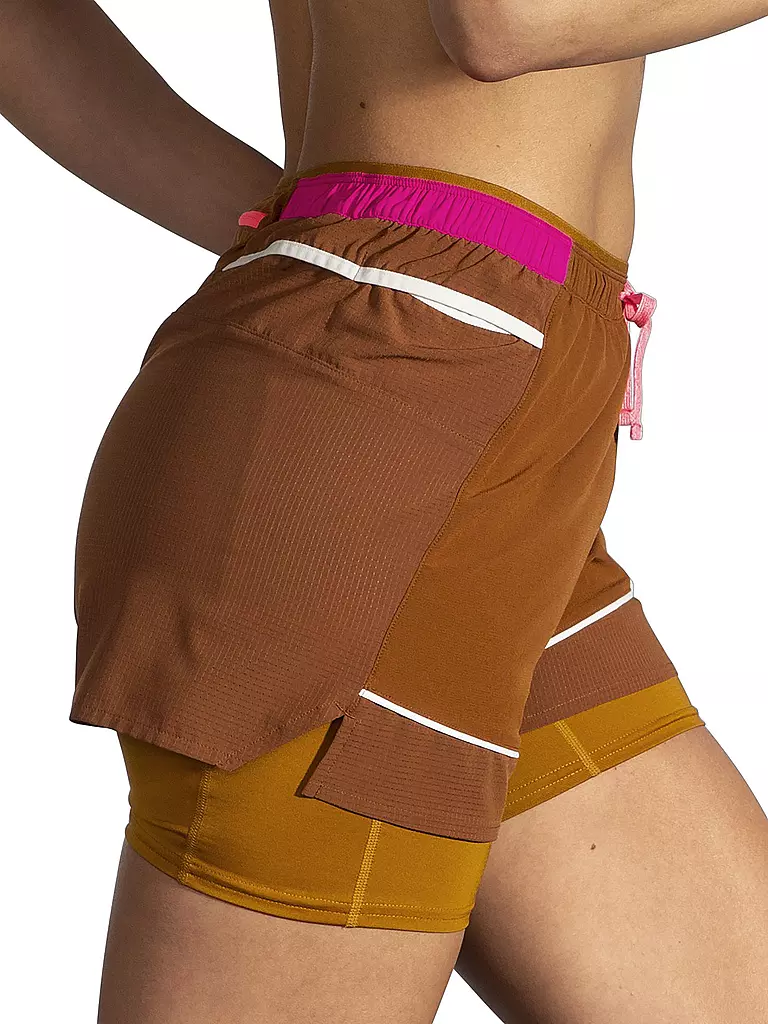 BROOKS | Damen 2in1 Laufshort High Point 3" | orange