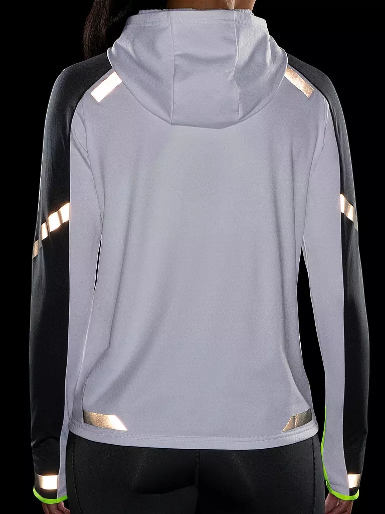 BROOKS | Damen Laufhoodie Run Visible Thermal | weiss