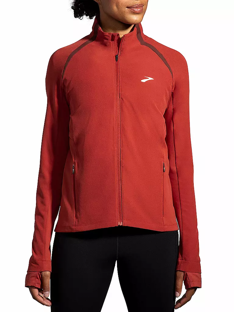 BROOKS | Damen Laufjacke Fusion Hybrid | rot