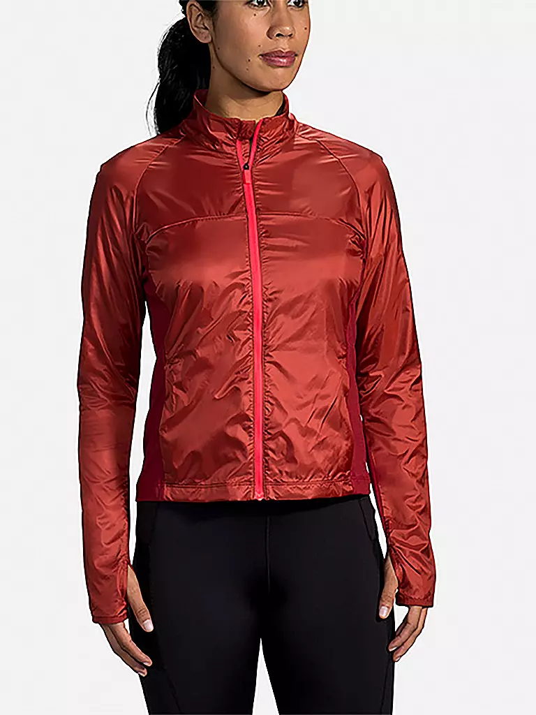 BROOKS | Damen Laufjacke Fusion Hybrid | rot