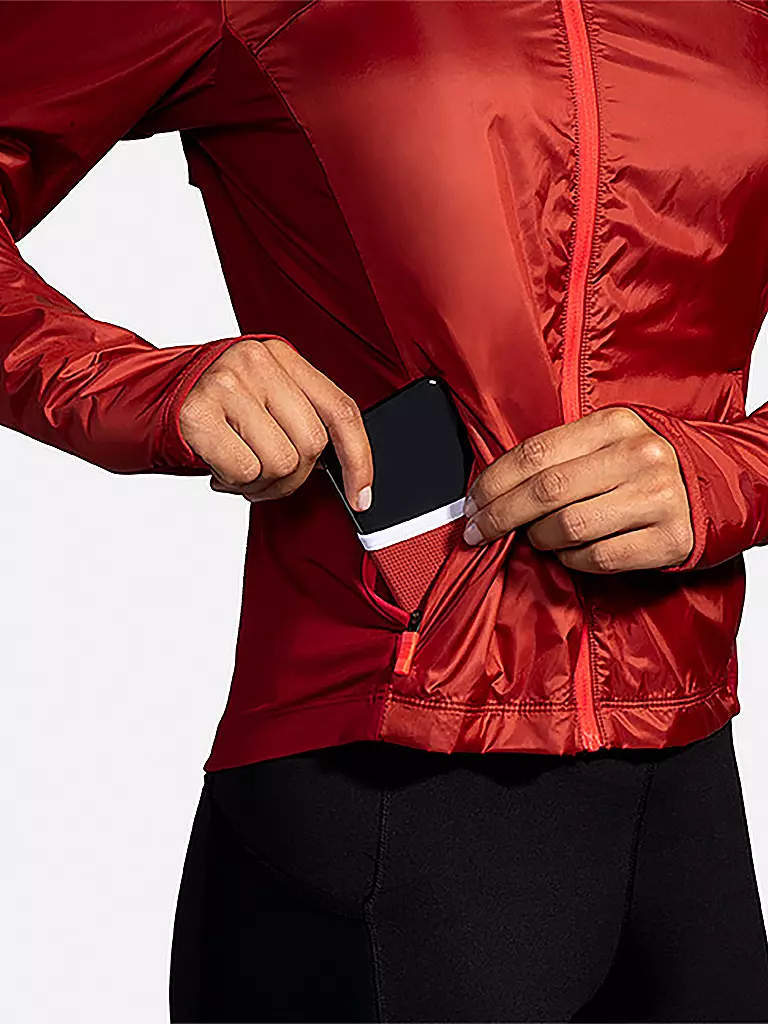 BROOKS | Damen Laufjacke Fusion Hybrid | rot