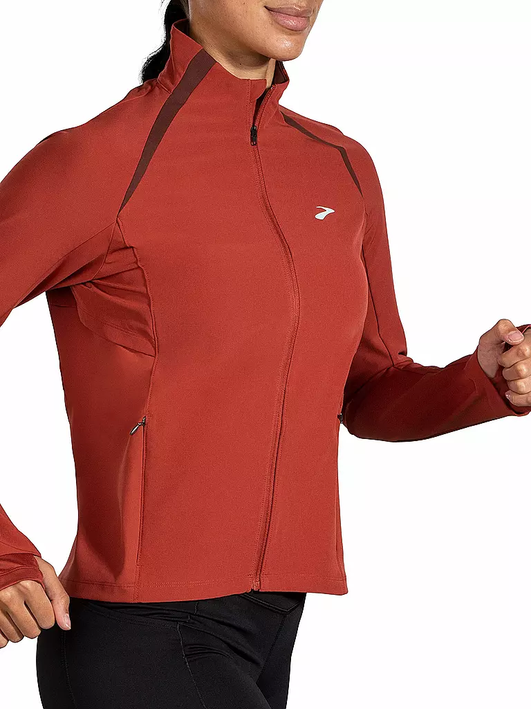 BROOKS | Damen Laufjacke Fusion Hybrid | rot