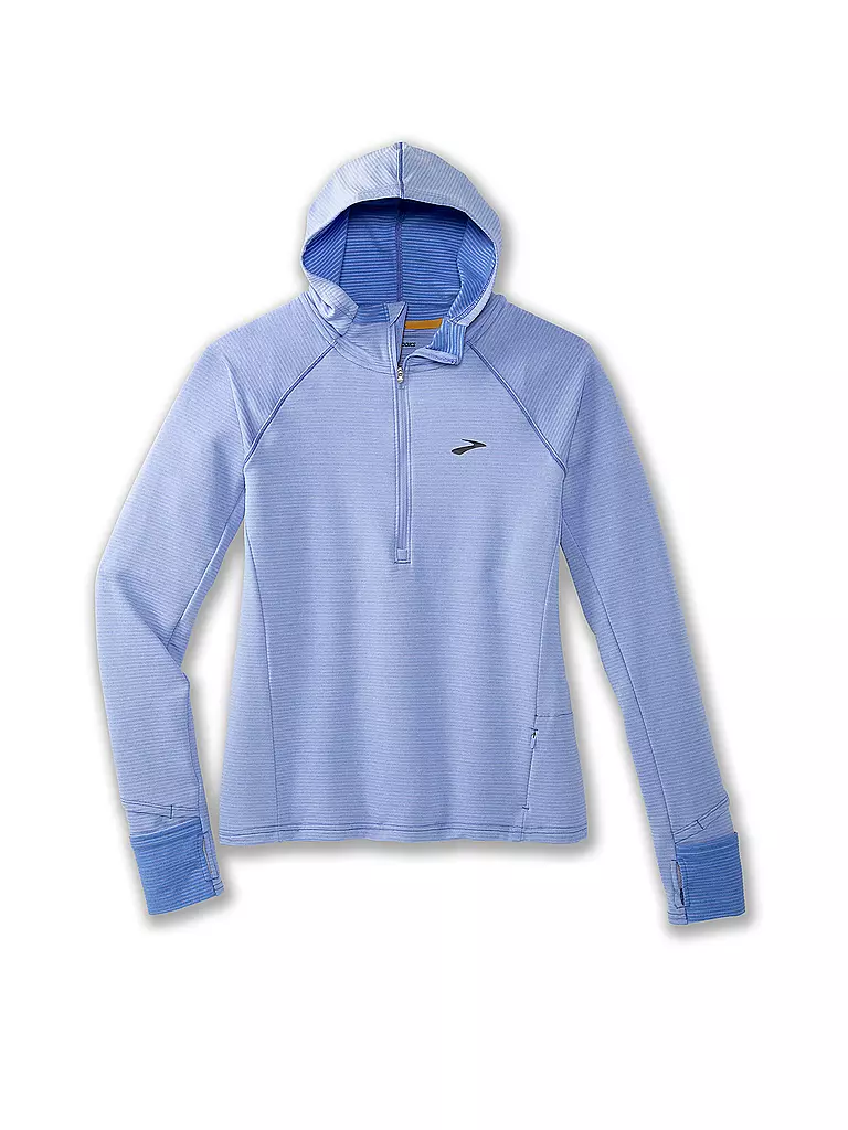 BROOKS | Damen Laufshirt Dash 1/2 Zip Hooded | hellblau