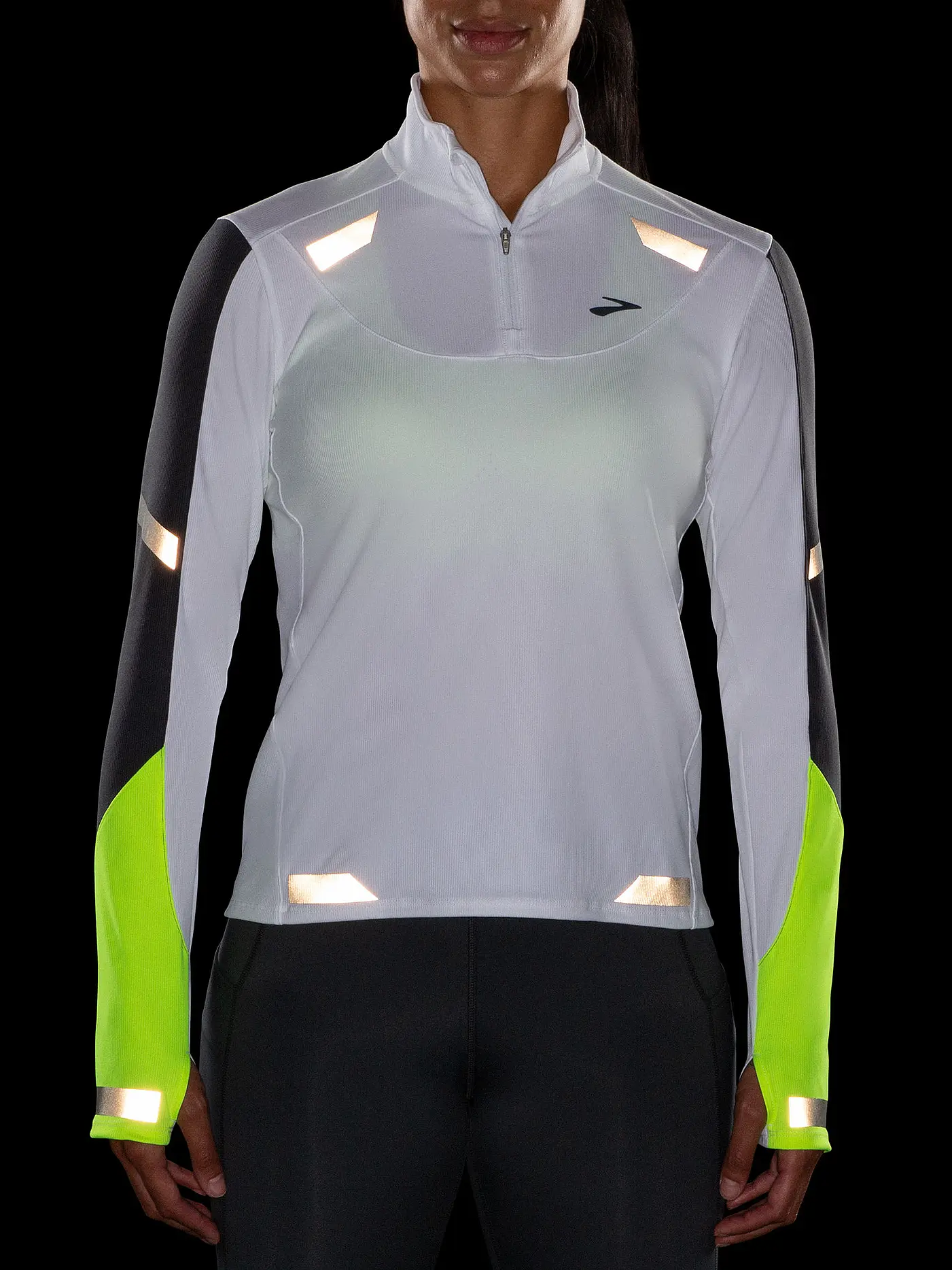 BROOKS | Damen Laufshirt Run Visible 1/2 Zip | weiss