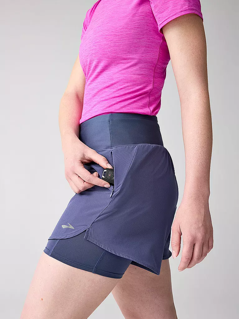 BROOKS | Damen Laufshort Chaser 5 2in1 2.0 | dunkelblau
