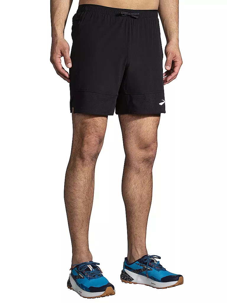 BROOKS | Herren 2in1 Laufshort High Point 7" | schwarz