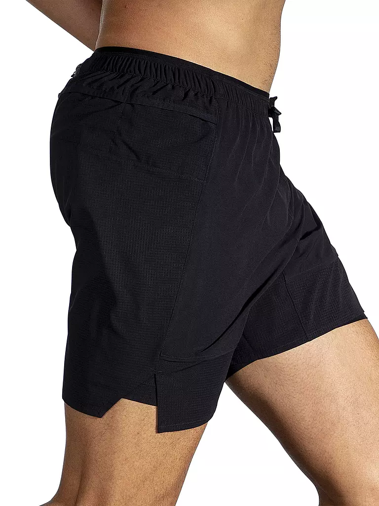 BROOKS | Herren 2in1 Laufshort High Point 7" | schwarz