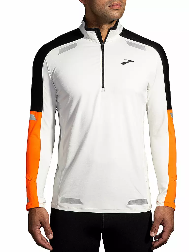 BROOKS | Herren Laufshirt Visible 17" Zip | weiss