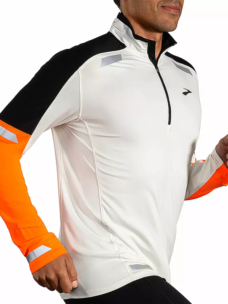 BROOKS | Herren Laufshirt Visible 17" Zip | weiss