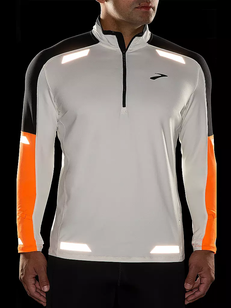 BROOKS | Herren Laufshirt Visible 17" Zip | weiss
